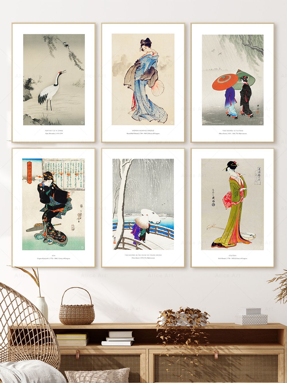 Japanese Women Lifestyle - Quadro de Parede Estilo Japonês com