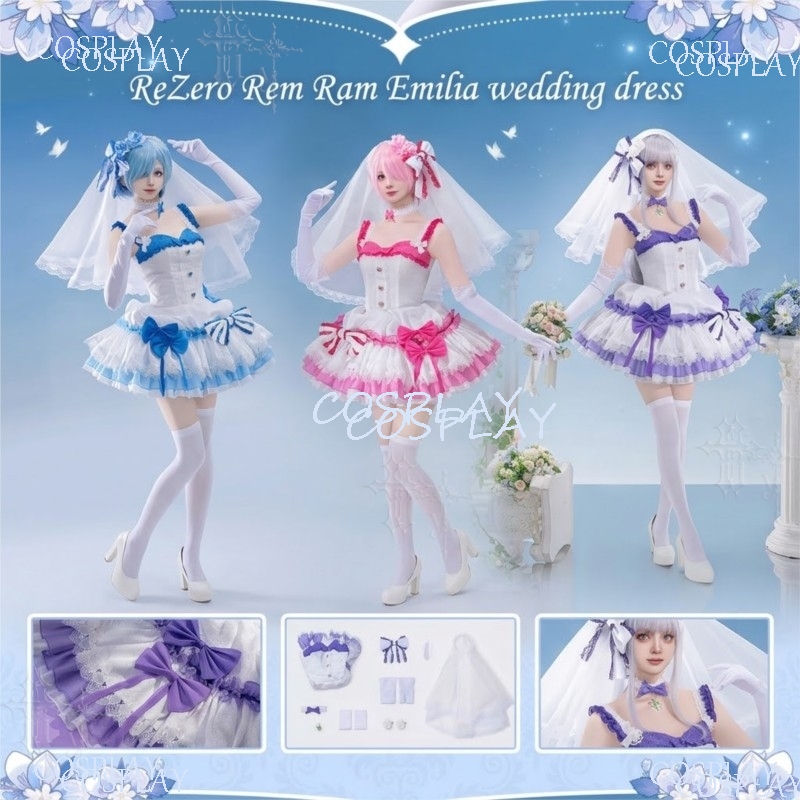 Japanese Women Lifestyle - Vestido de Casamento Cosplay Estilo Rem